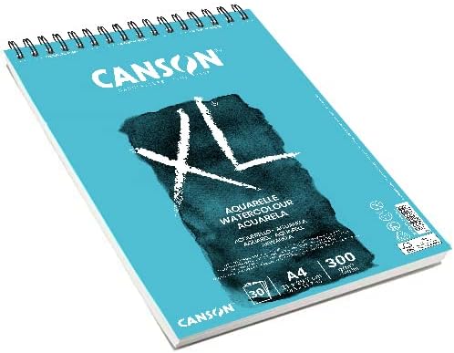 Canson XL Acuarela – Bloc A4 300 g/m² Prensado en Frío (30 Hojas Espiraladas)