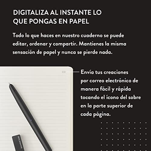 Moleskine Smart Writing Set – Libreta Inteligente con Bolígrafo Digital Incluido – Cuaderno de Páginas Rayadas 13x21 cm – Color Negro