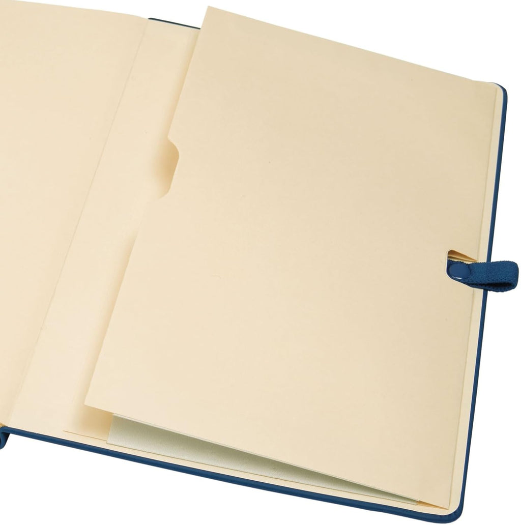 Finocam Nexo Cuaderno A5 Azul Marino | Tapa Dura | 72 Hojas Lisas Microperforadas | Bolsillo Interior y Portabolígrafo