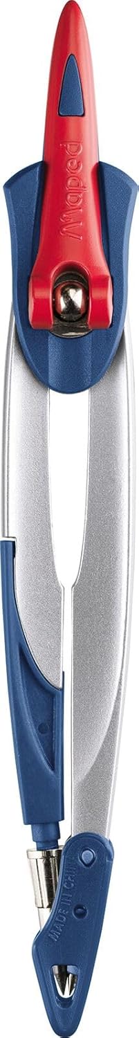 Maped Stop System – Compás Escolar de Precisión con Abrazadera Universal y Estuche de Minas (Caja 3 Piezas)