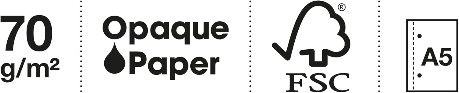 Miquelrius Cuaderno A5 4 Franjas Cosmos | 120 Hojas Cuadriculadas 5x5 | Tapa Dura | Papel Sostenible 70 g/m² | 2 Taladros