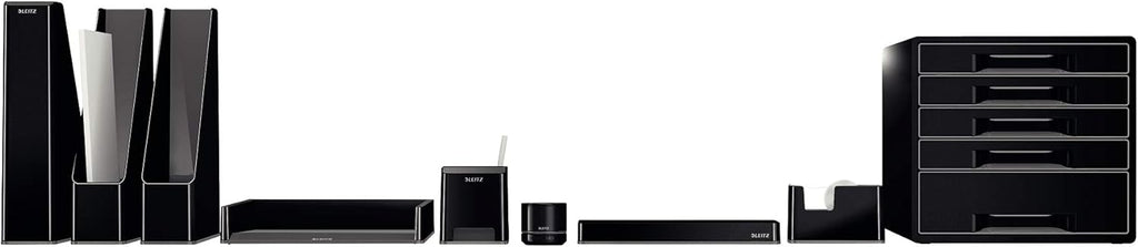 Leitz Cubilete Sound 53630095 – Porta-bolígrafos con Amplificación de Sonido, Negro/Gris, Gama WOW