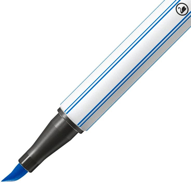 Rotulador premium con punta de pincel STABILO Pen 68 Brush - Estuche de metal ARTY con 30 colores