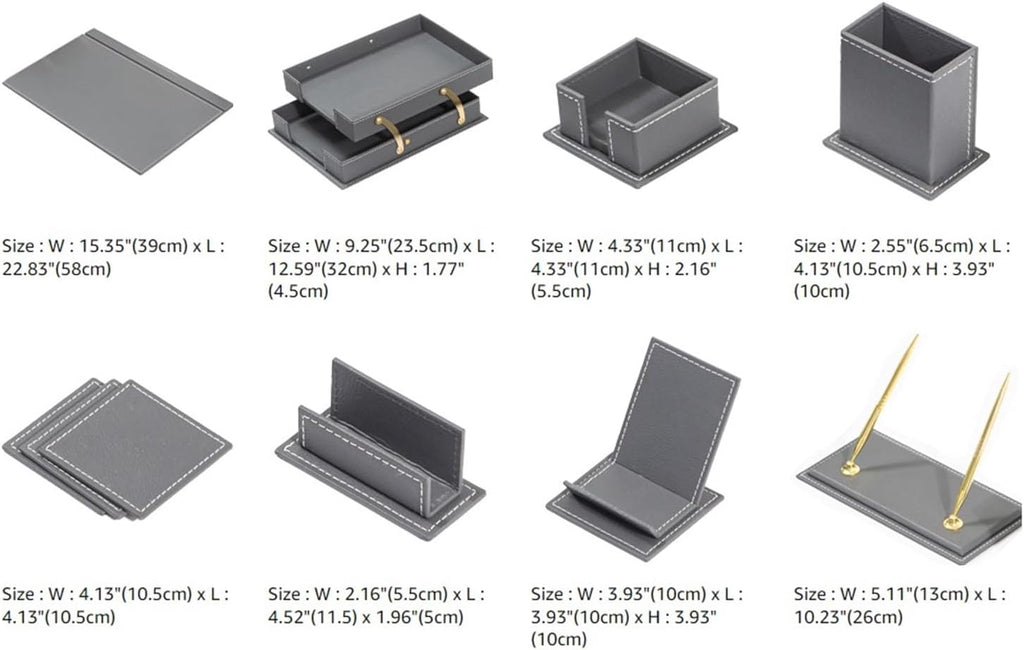 Set de Escritorio Premium – Piel Sintética Negra