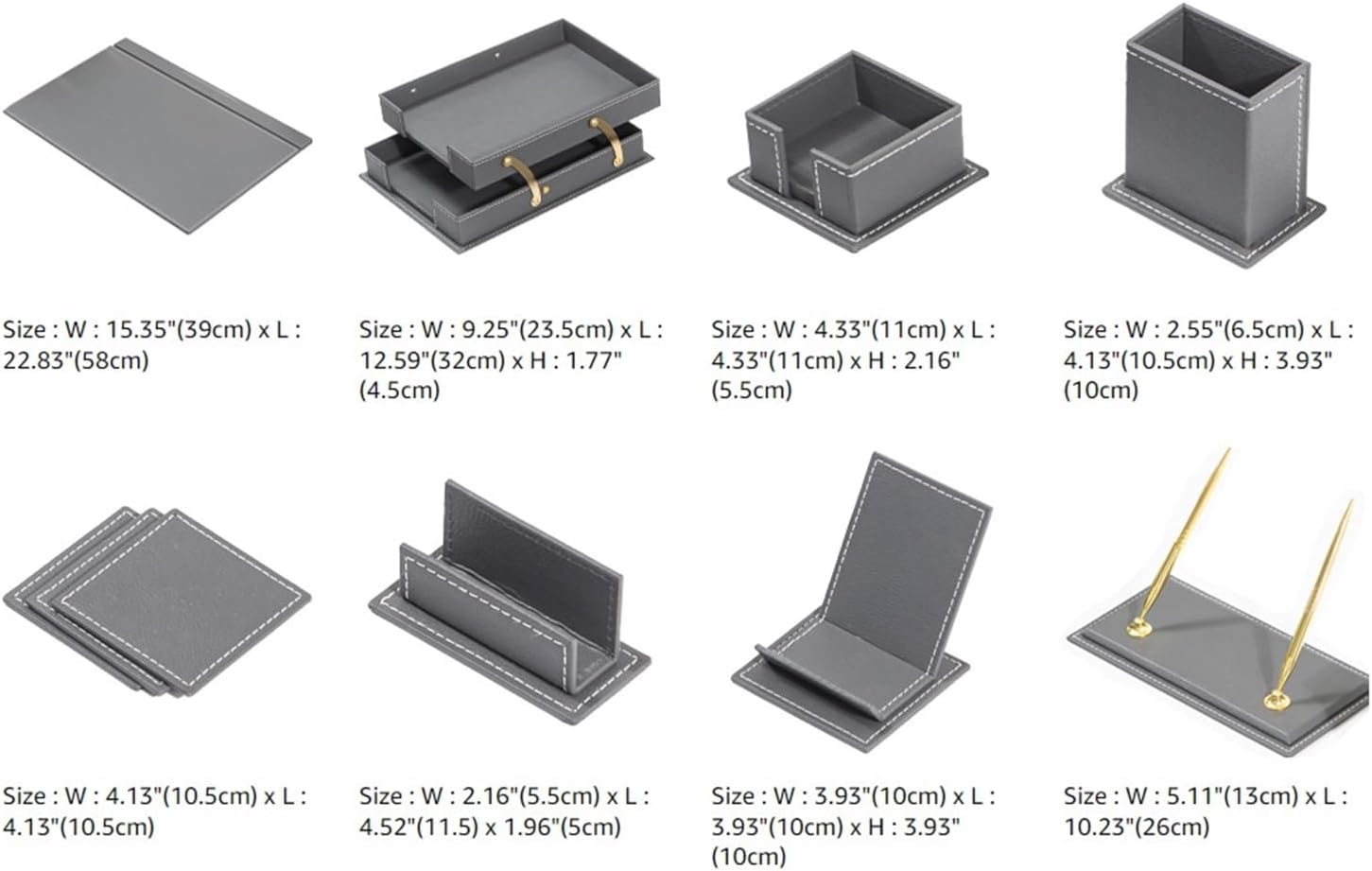 Set de Escritorio Premium – Piel Sintética Negra