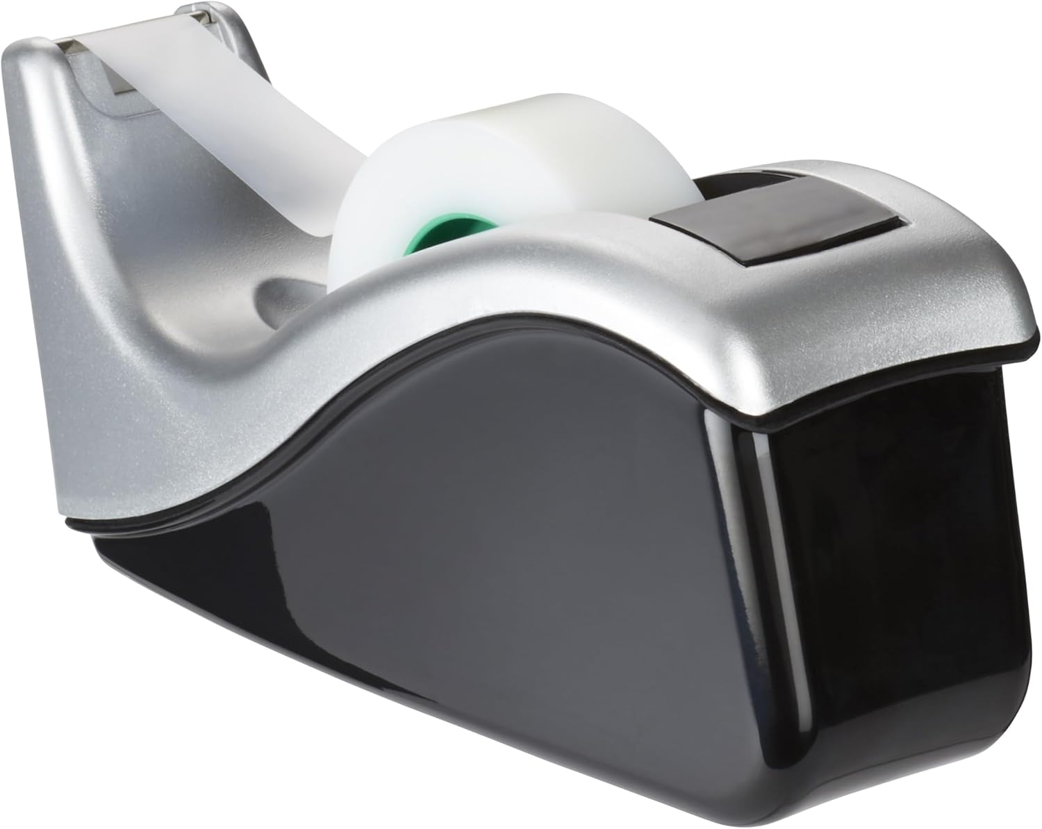 Scotch C60 – Dispensador de Cinta Adhesiva Negro y Plata + Rollo de Cinta Original 3M