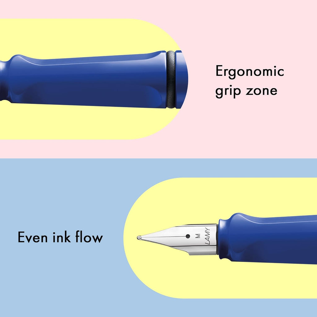 Lamy Safari Pluma Estilográfica Azul con Empuñadura Ergonómica – Punta Fina