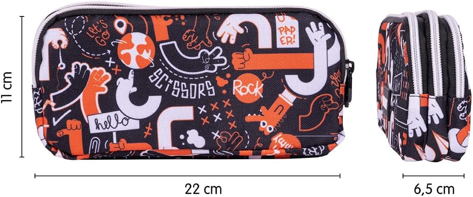 MILAN® Estuche Portatodo 3 Cremalleras – Serie Especial FINGERS