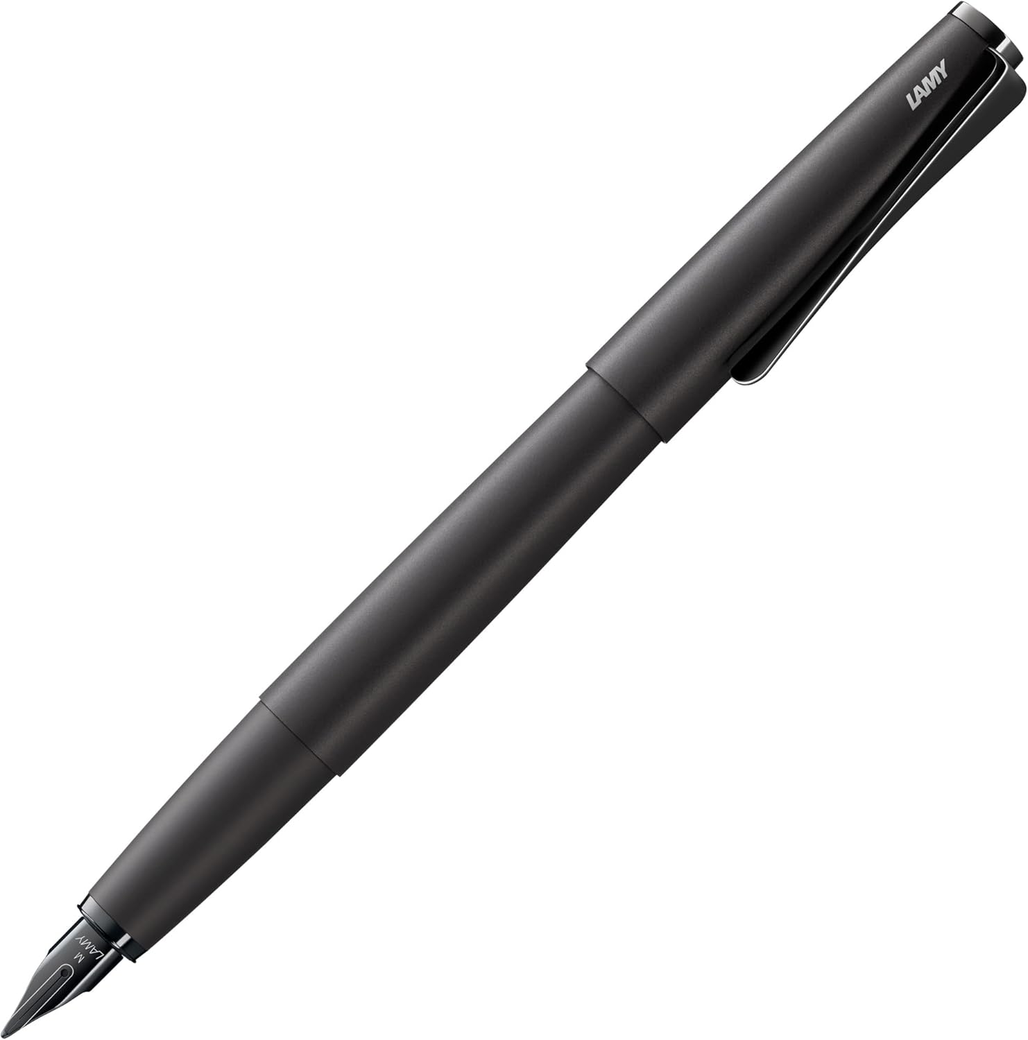 Lamy Studio Lx All Black Pluma Estilográfica – Cuerpo Metálico Elegante – Clip Helicoidal – Plumín de Acero F – Cartucho T10 Azul Incluido