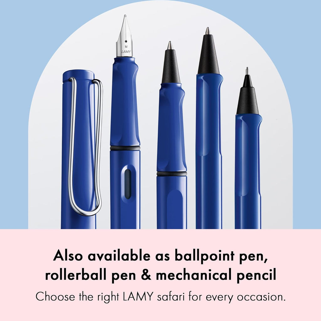 Lamy Safari Pluma Estilográfica Azul con Empuñadura Ergonómica – Punta Fina
