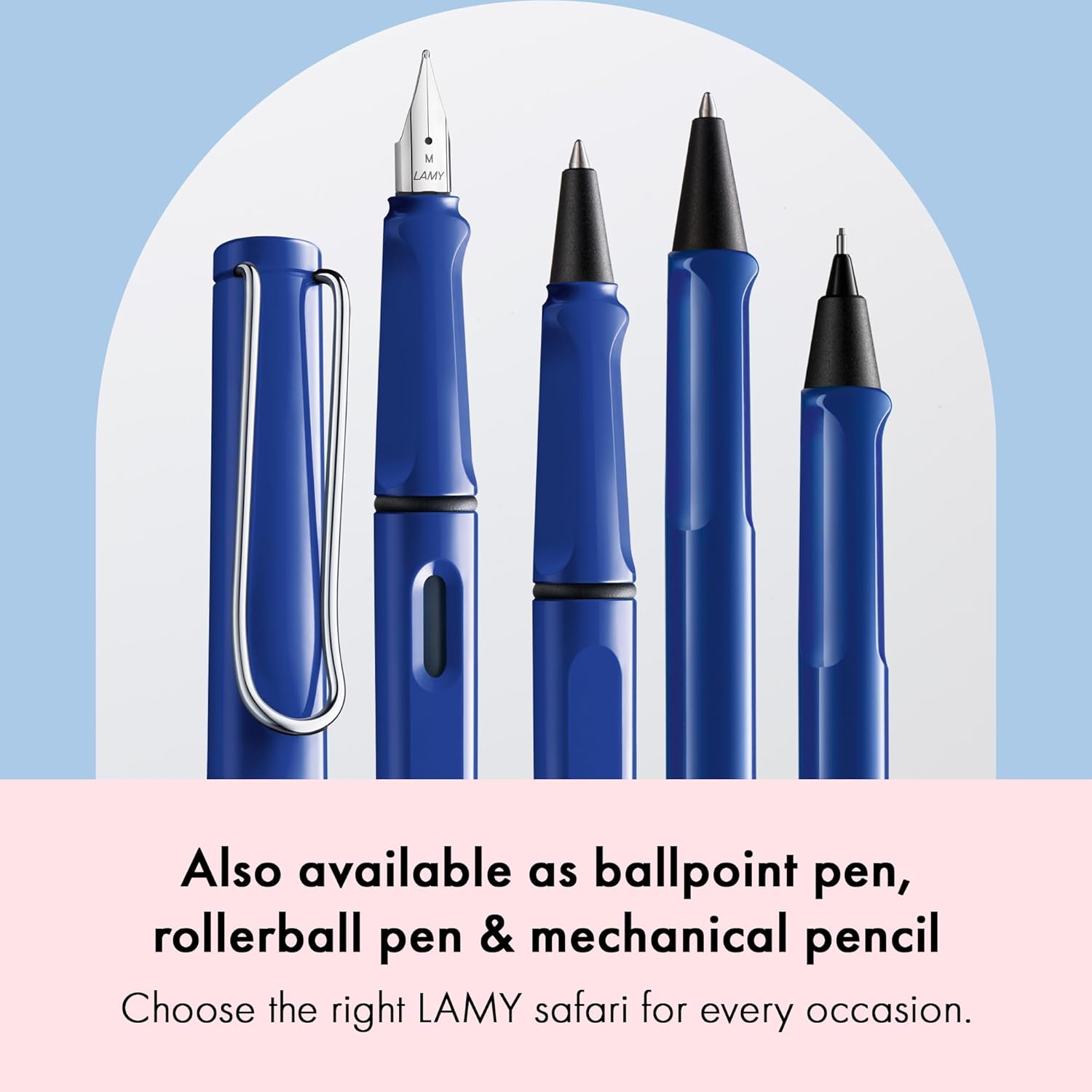 Lamy Safari Pluma Estilográfica Azul con Empuñadura Ergonómica – Punta Fina