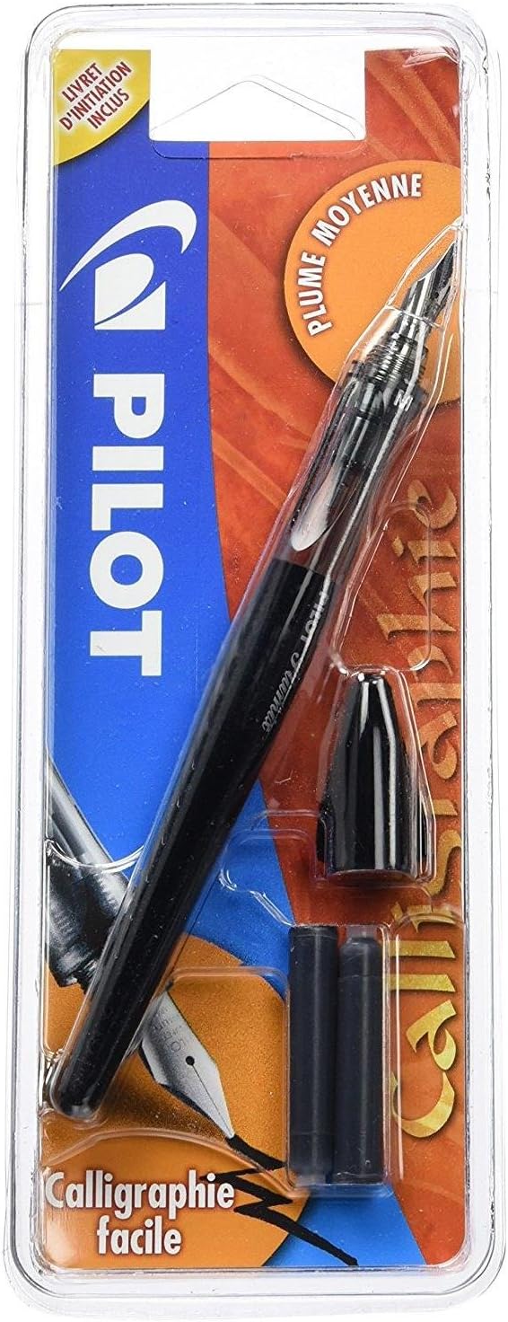 Pilot Plumix Pluma Estilográfica Trazo Medio con Cartucho de Tinta negro 0,58mm
