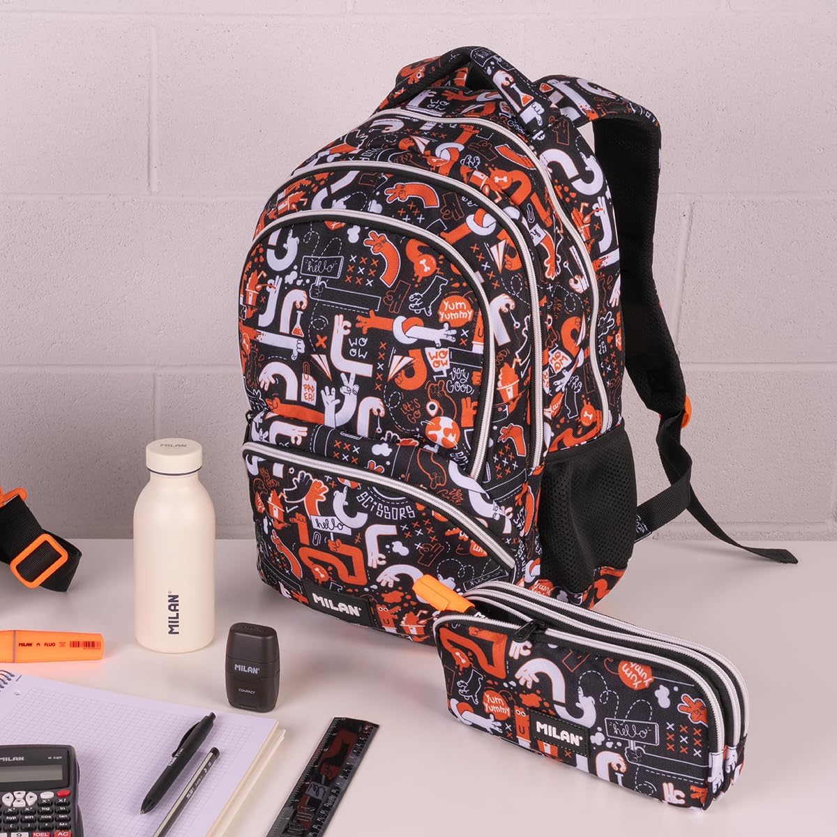 MILAN® Estuche Portatodo 3 Cremalleras – Serie Especial FINGERS