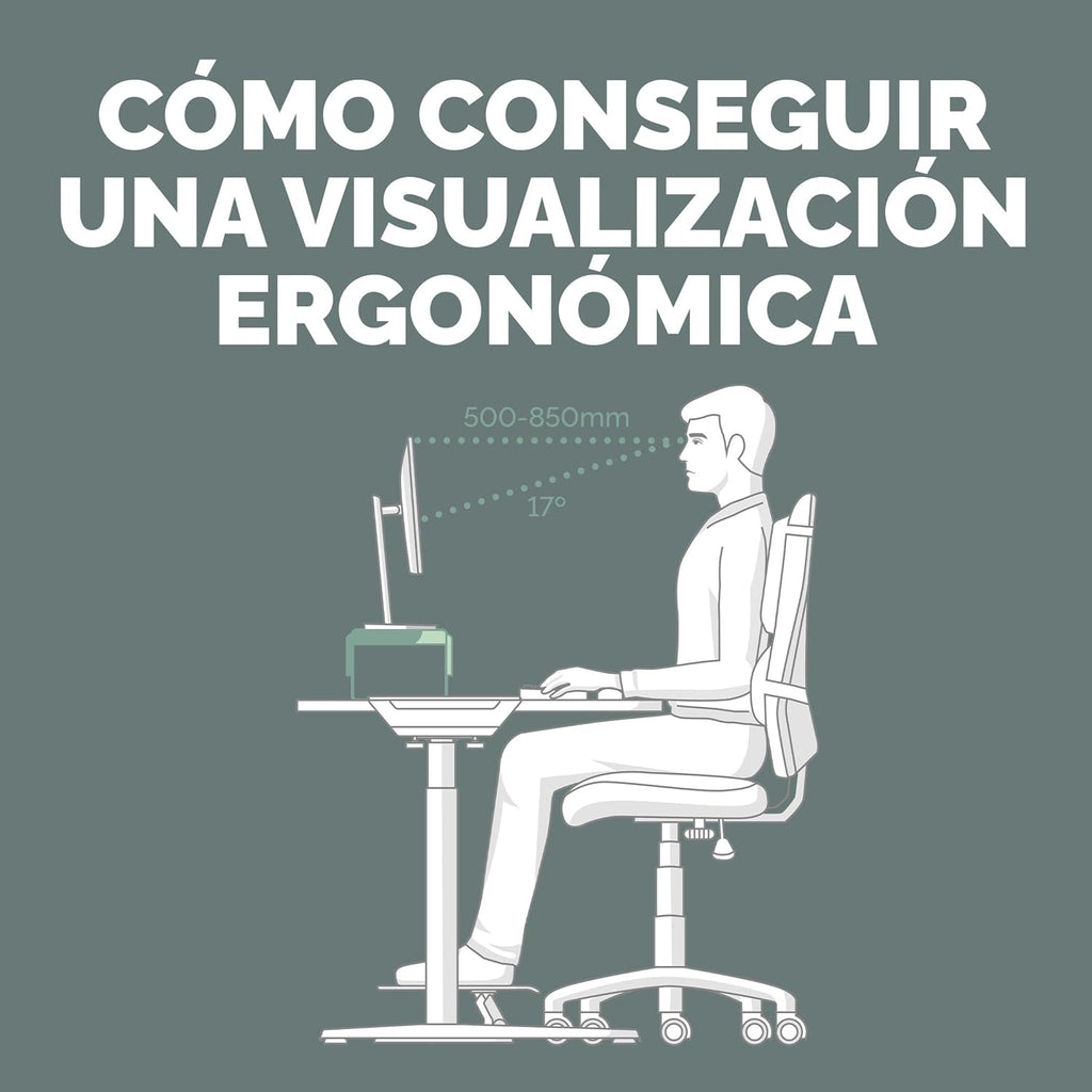 Fellowes Elevador de Monitor Everyday Plus – Soporte Ergonómico Ajustable con 3 Alturas y Almacenamiento – Negro