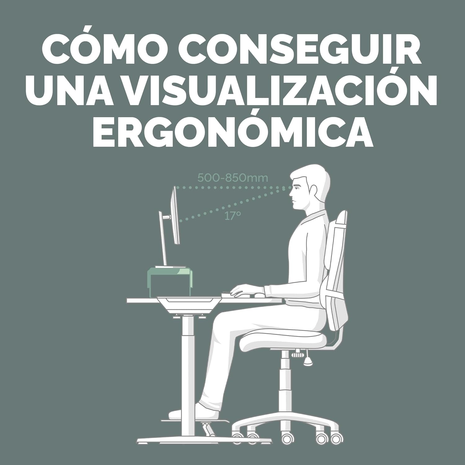 Fellowes Elevador de Monitor Everyday Plus – Soporte Ergonómico Ajustable con 3 Alturas y Almacenamiento – Negro