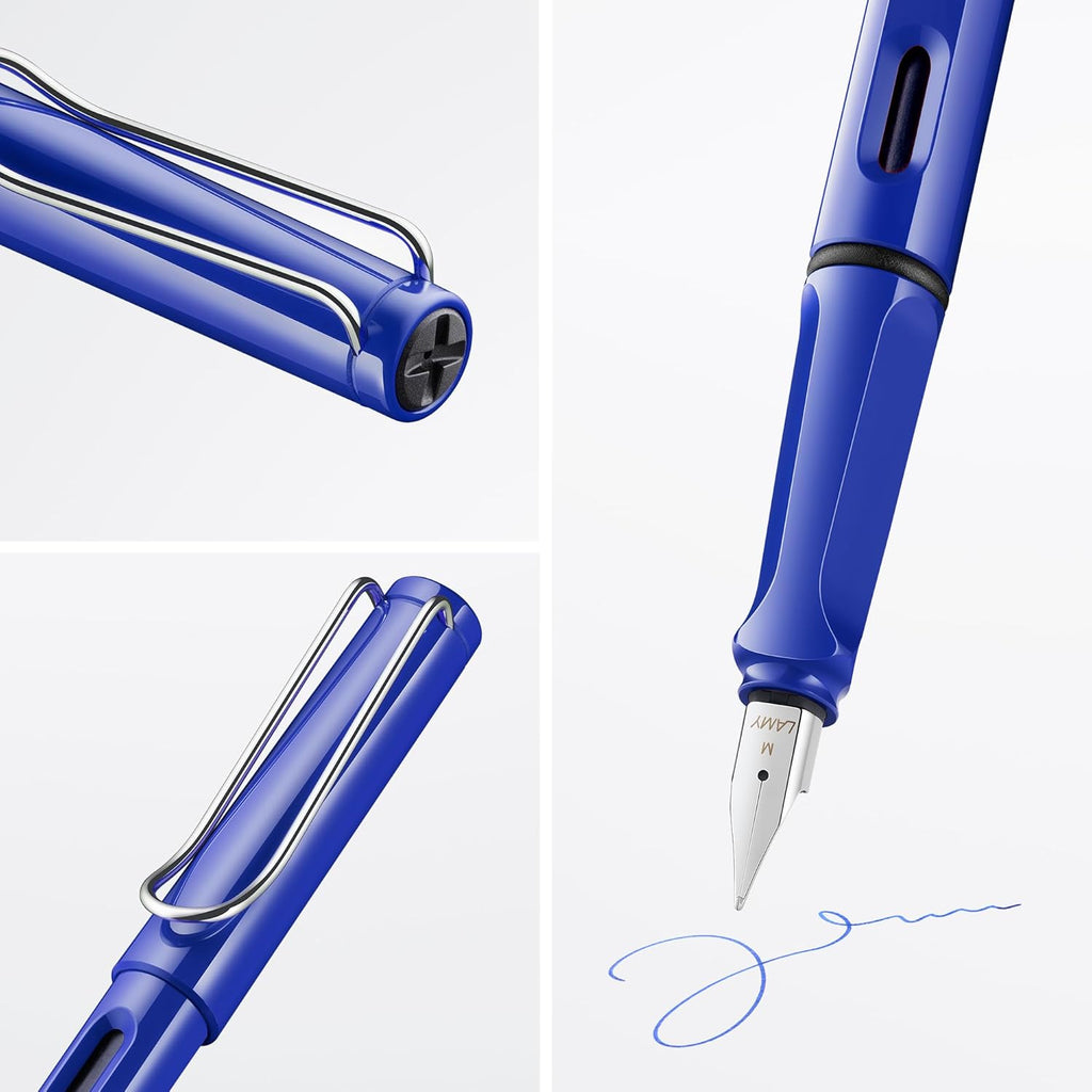 Lamy Safari Pluma Estilográfica Azul con Empuñadura Ergonómica – Punta Fina