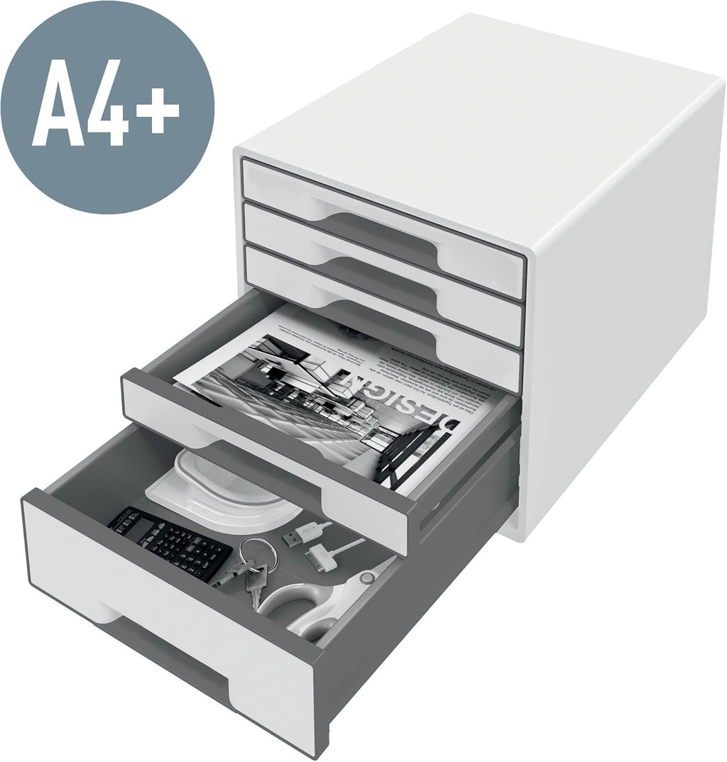 Leitz 52142001 Buc de 5 Cajones A4 – Gama WOW Blanco/Gris