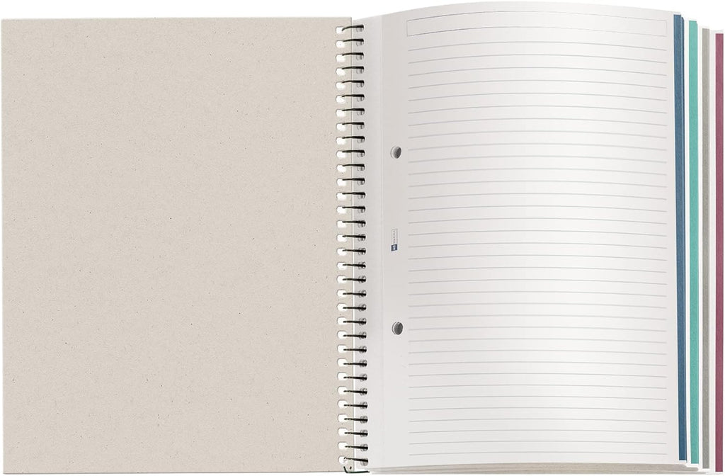 Miquelrius Cuaderno A5 4 Franjas Cosmos | 120 Hojas Cuadriculadas 5x5 | Tapa Dura | Papel Sostenible 70 g/m² | 2 Taladros