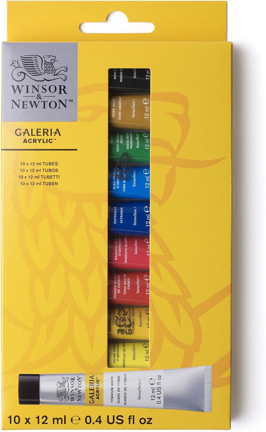Winsor & Newton Galeria – Set de Pintura Acrílica 10 Colores x 12 ml – Alta Pigmentación