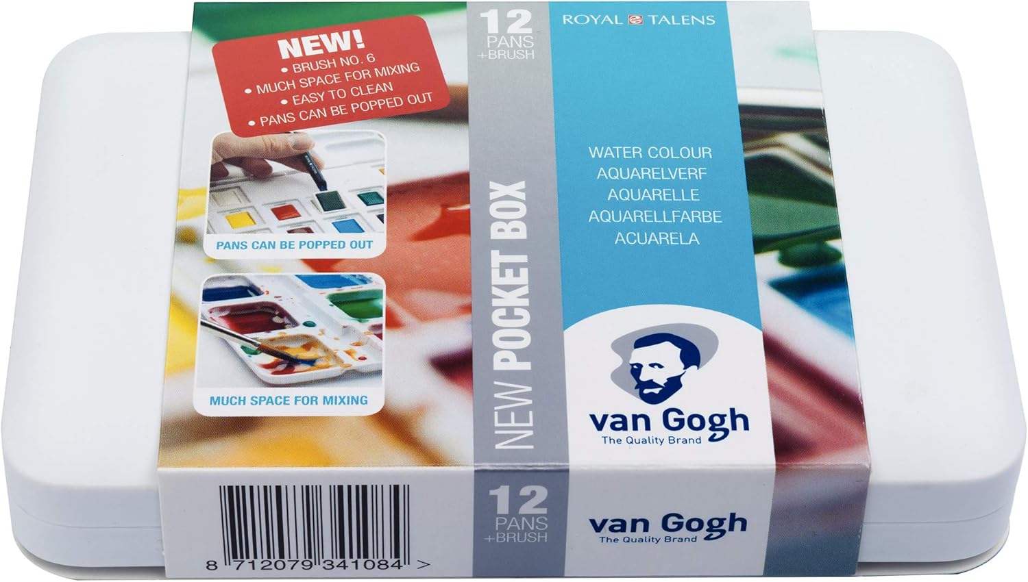 Royal Talens Van Gogh – Caja de 12 Acuarelas de Alta Calidad – Colores Surtidos
