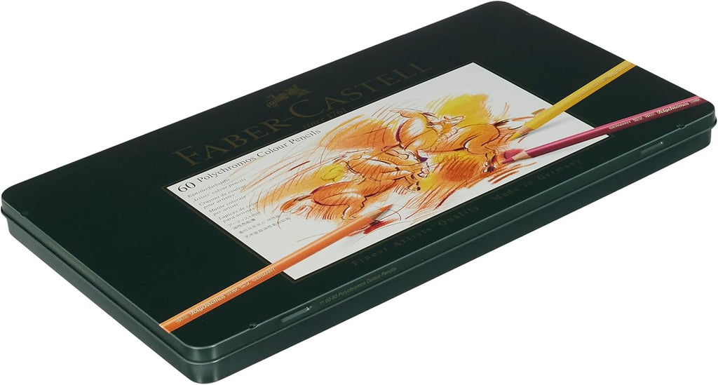 Faber-Castell Polychromos 60 Ecolápices de Color – Estuche Metálico Premium – Colores Intensos y Alta Resistencia a la Luz