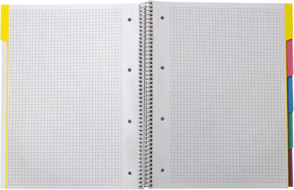 Oxford Black n’ Colours Pack 2 Cuadernos A4 | Tapa Extradura Negra | 80 Hojas Cuadriculadas 5x5 | Microperforado | Papel Optik Paper 90 g