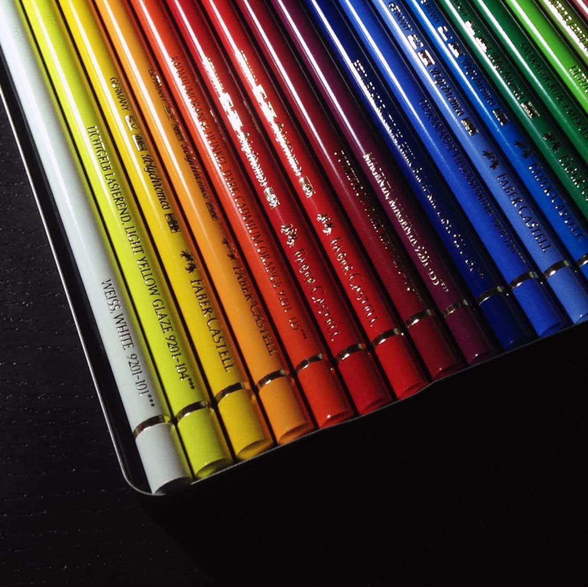 Faber-Castell 110024 – Estuche Metálico con 24 Lápices de Colores Polychromos – Multicolor