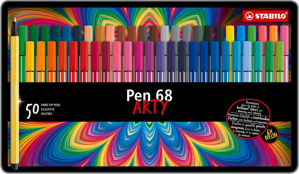 STABILO Pen 68 ARTY – Set de 50 Colores