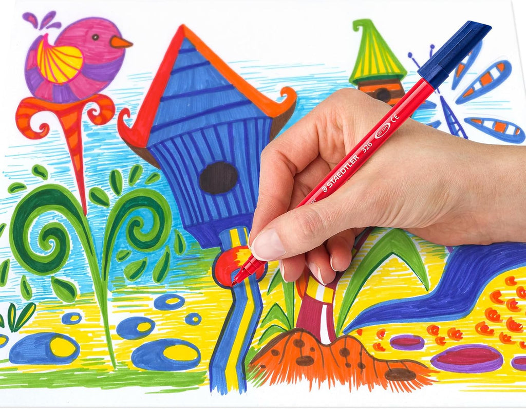 STAEDTLER Noris 326 – Rotuladores Punta de Fibra, Caja de 10 Colores