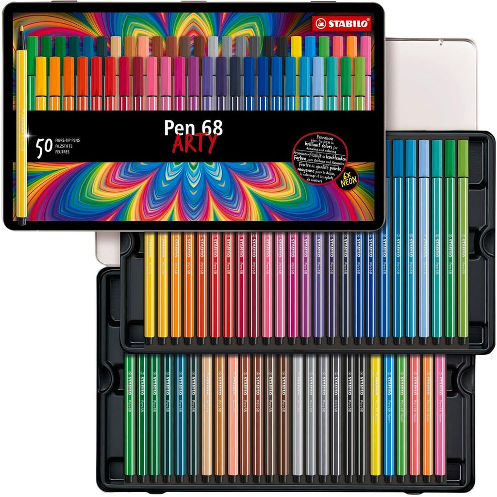 STABILO Pen 68 ARTY – Set de 50 Colores