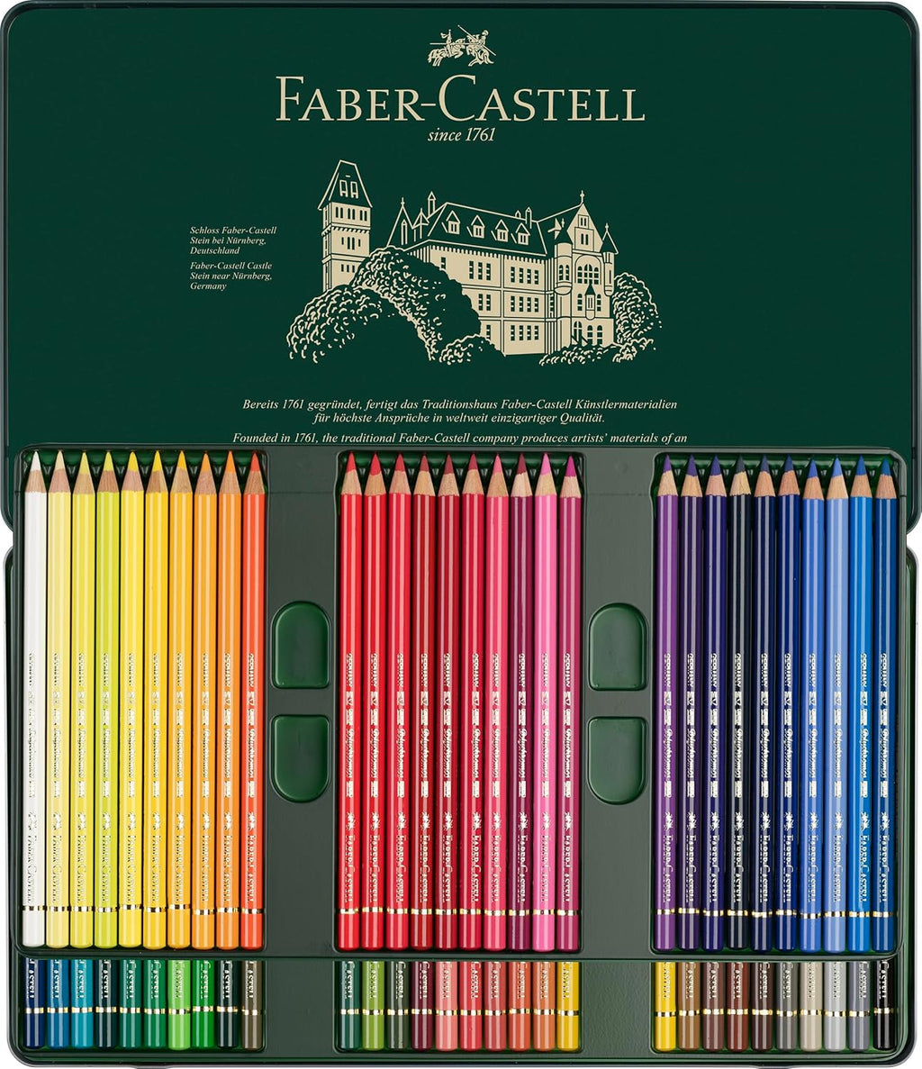 Faber-Castell Polychromos 60 Ecolápices de Color – Estuche Metálico Premium – Colores Intensos y Alta Resistencia a la Luz