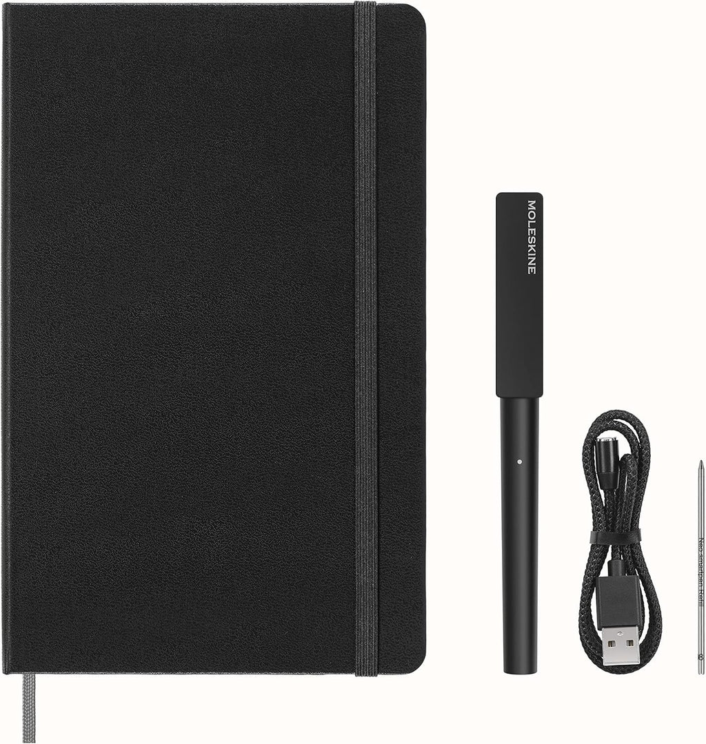 Moleskine Smart Writing Set – Libreta Inteligente con Bolígrafo Digital Incluido – Cuaderno de Páginas Rayadas 13x21 cm – Color Negro