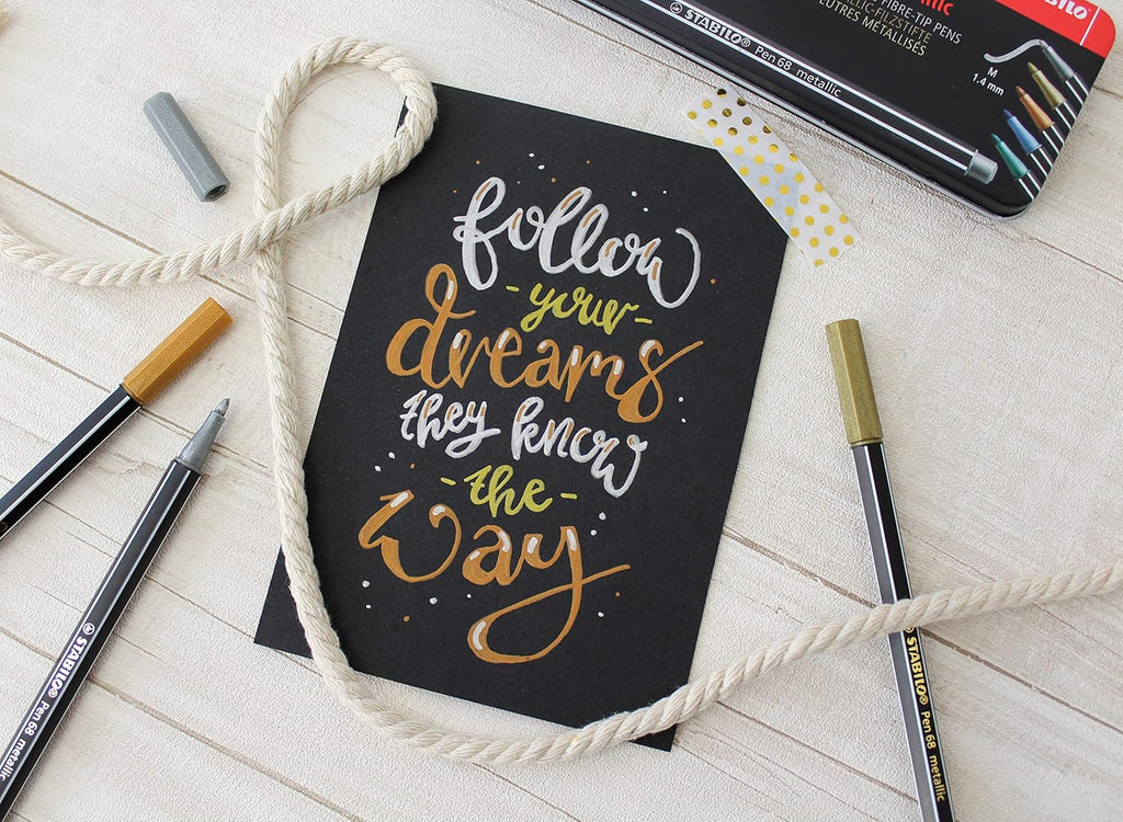 STABILO Pen 68 Metallic – Set de 8 Colores Metálicos