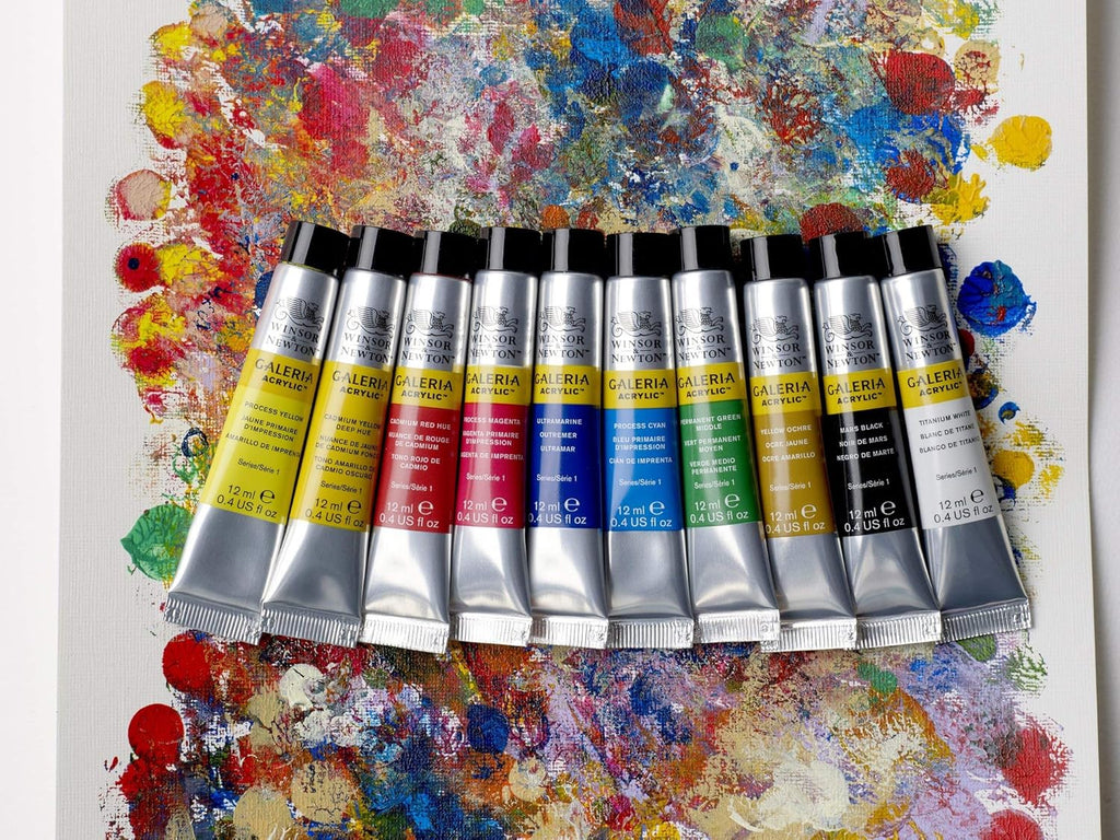 Winsor & Newton Galeria – Set de Pintura Acrílica 10 Colores x 12 ml – Alta Pigmentación